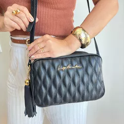 BOLSA VIENA BOX PRETA MEDIA ALÇA DE COURO - BBM-PT - Talita Fidelis | Para mulheres que sabem onde querem pisar