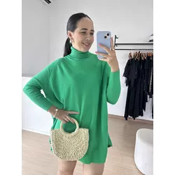 Vestido Feminino Poncho Modal- Verde - THAIS VENTURA