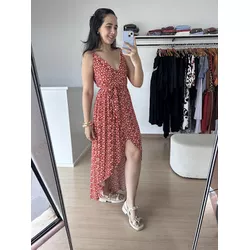 Vestido Izabelle -Marrom estampado - THAIS VENTURA