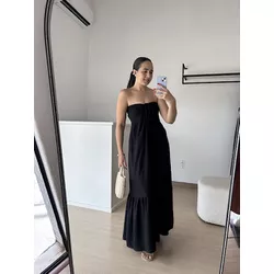 Vestido Longo Veneza- Preto - THAIS VENTURA