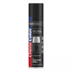 CHEMICOLOR SPRAY USO GER PRETO SEMI BRILHO 400ML - Tintas Oliveira