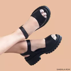 SANDÁLIA ROW PRETA (FORMA GRANDE - COMPRAR UM NÚME... - TRINTEE