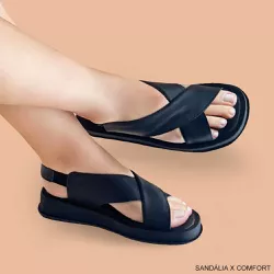 SANDÁLIA X COMFORT PRETA - TRINTEE