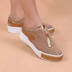 TÊNIS KNIT NUDE OURO 