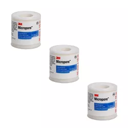 Kit 3 Fitas Micropore 1530 3M 5cm x10m Branco - Triomed