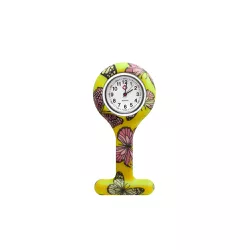 Relógio de Lapela Tipo Broche Supermedy Borboleta Amarelo - Triomed