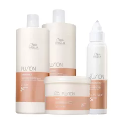 Wella Kit Fusion Sh + Cond + Másc 500ml + Prot Refiller 70ml - UNIKAPRO Cosmetics