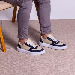 Tênis Casual Masculino Vancouver em Couro Areia Ca... - VANCOUVER