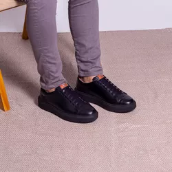 Tênis Casual Masculino Vancouver em Couro Preto So... - VANCOUVER