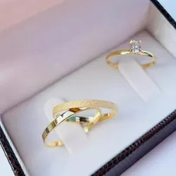 Trio Alianças de Casamento em Ouro 18K Hidrolândia... - Márcio Joias 1966