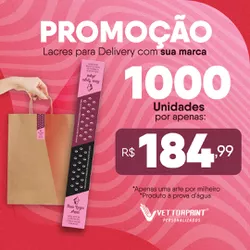 1.000 Unidades Lacre Delivery Personalizado 2x15cm - VettorPrint Comercial Brasil