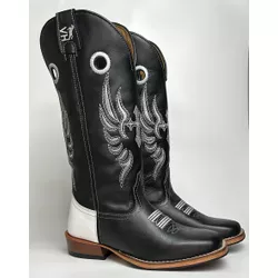  Bota Texana Masculina Bordado Cruz Country Couro ... - Via Horse Boots