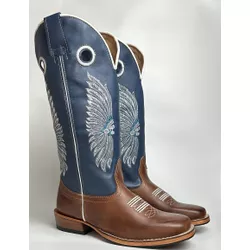 Bota Texana Masculina Bordado Indio Country em Cou... - Via Horse Boots