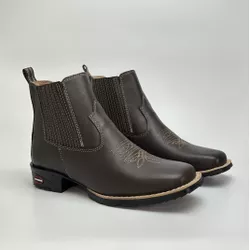 Botina Texana Masculina Country Solado Borracha Co... - Via Horse Boots
