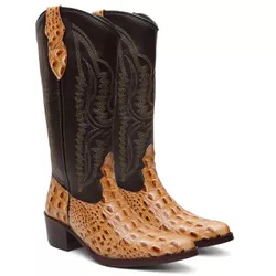 Bota Texana Feminina Bico Fino Couro Bovino Legíti... - Via Horse Boots