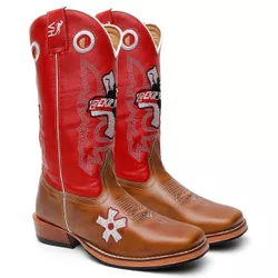 Bota Texana Masculina Ekip Rozeta Country em Couro... - Via Horse Boots