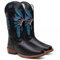 Bota Texana Masculina Jacaré Couro Bovino Country ... - Via Horse Boots