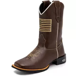 Bota Texana Masculina Bandeira U.S.A Country em Co... - Via Horse Boots