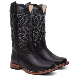 Bota Texana Feminina Laser country em Couro legiti... - Via Horse Boots
