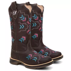 Bota Texana Feminina country em Couro legitimo Bic... - Via Horse Boots