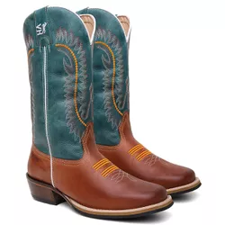Bota Texana Masculina Bordado country em Couro leg... - Via Horse Boots