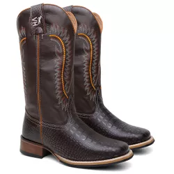 Bota Texana Masculina Bordado country em Couro leg... - Via Horse Boots