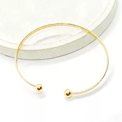 Bracelete Basic Bolinhas como Término Banhado a Ou... - Vila das Pratas e Semijoias 