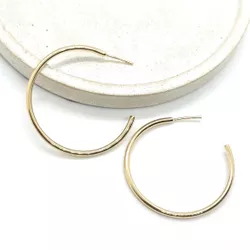 Brinco Meia Argola Basic Banhado a Ouro - Vila das Pratas e Semijoias 