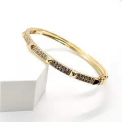 Bracelete Inspired Cravejado Banhado a Ouro - Vila das Pratas e Semijoias 