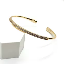 Bracelete Slim Cravejado Banhado a Ouro - Vila das Pratas e Semijoias 