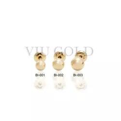 Brinco Bola em Ouro 18k Amarelo de 3.5mm com Tarraxa Baby - BI-002 - VIU GOLD