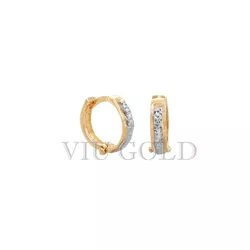Brinco Argola Médio de Trava em Ouro 18k Amarelo e Branco - B-111 - VIU GOLD