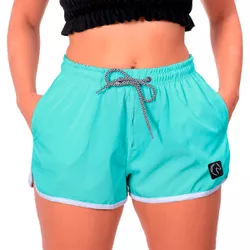 Short Feminino Azul Bebê Moda Praia ou Academia W2... - W2 STORE