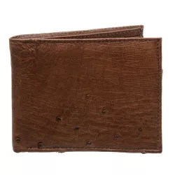 Carteira em Couro de Avestruz Tabaco (Meia) - Exotic Couros