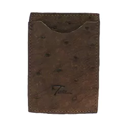 Porta Cartão em Couro de Avestruz (Struthio camelu... - Exotic Couros