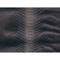 Couro de Python Back Cut 3,20 x 0,32 Preto com Pra... - Exotic Couros