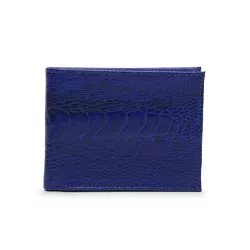 Carteira Canela de Avestruz Na Cor Azul - Exotic Couros