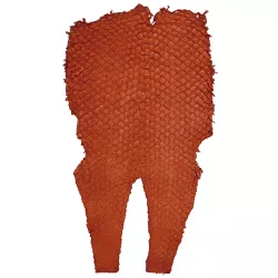 Couro De Peixe Pirarucu Laranja Com as Escamas Nat... - Exotic Couros
