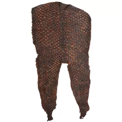 Couro De Peixe Pirarucu Laranja Com Preto - Exotic Couros