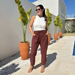 Calça Feminina Sarja Marante... - XICA STORE