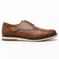 Sapato Casual Oxford Masculino Quadriculado Carame... - Yep Store