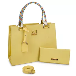 Kit Bolsa Feminina Castelo Relax Amarelo - Zuí Bra... - ZUÍ BRASIL