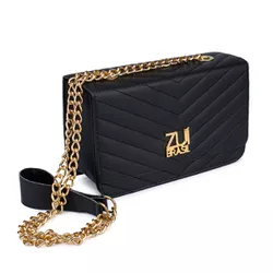 Bolsa Clutch Preta Pequena De Lado Alça De Corrent... - ZUÍ BRASIL