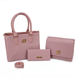 Kit Bolsa Feminina 3 Peças Roma Rosa - Zuí Brasil ... - ZUÍ BRASIL