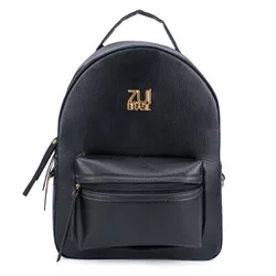 Mochila Couro Ecológico Preta Zuí Brasil - 10478 - ZUÍ BRASIL