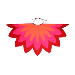Fantasia asa pássaro vermelho, pink e laranja