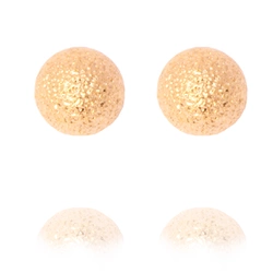 Brinco Esfera Escovada Dourada Semijoia Banho De Ouro 18k