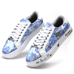 TÊNIS FEMININO DIA a DIA CASUAL Urbano LOVE KEDS AZUL Folhas