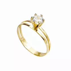 Anel Aro Duplo Ouro 18k com Zirconia Brilhantada B... - Almeida Prada