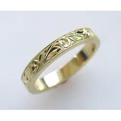Aliança ouro 18k trabalhada com 4m 10g - 1003 - Almeida Prada